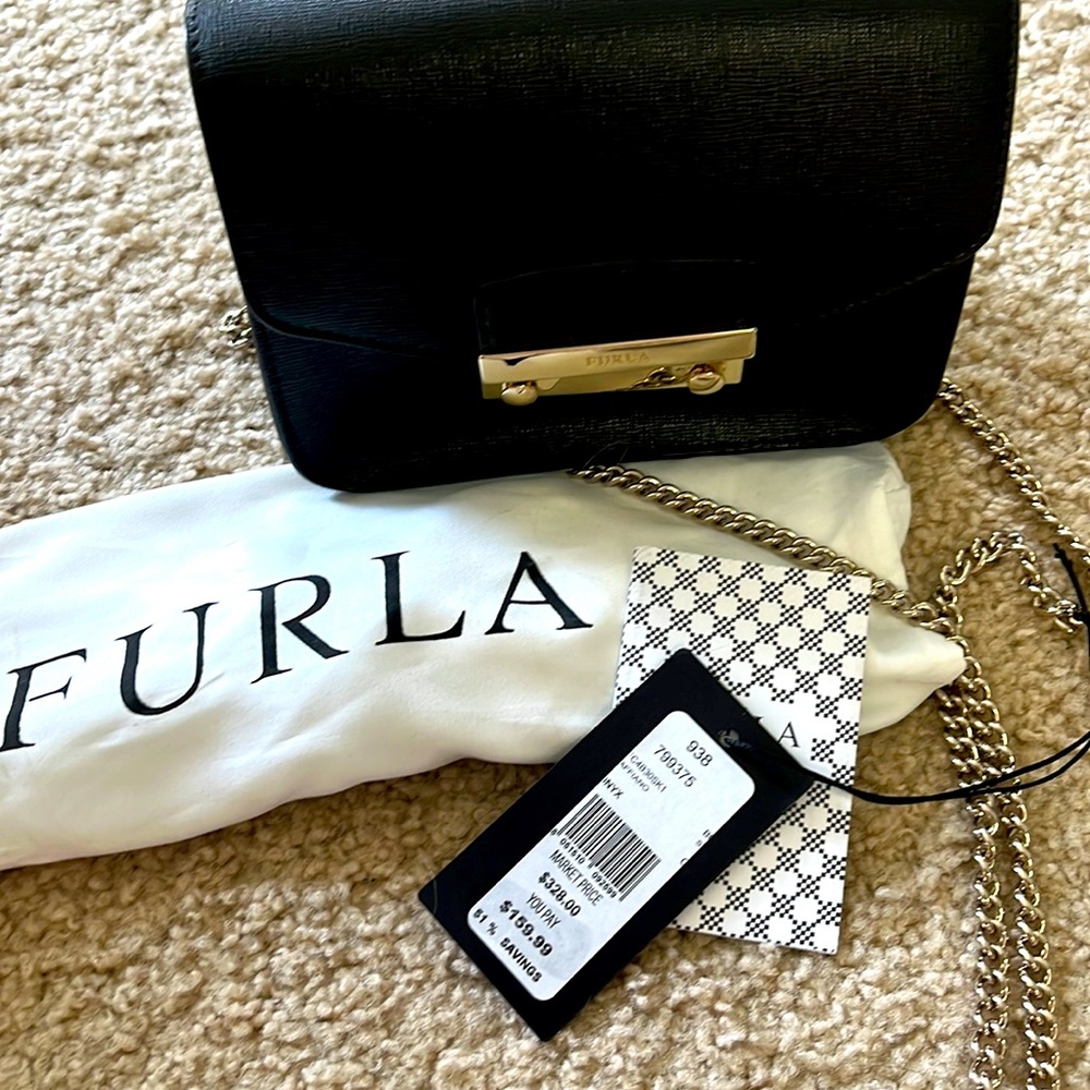 FURLA black leather bag